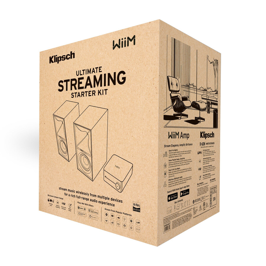 kit básico de streaming altavoces klipsch r-60m amplificador wiim y cable ultralink
