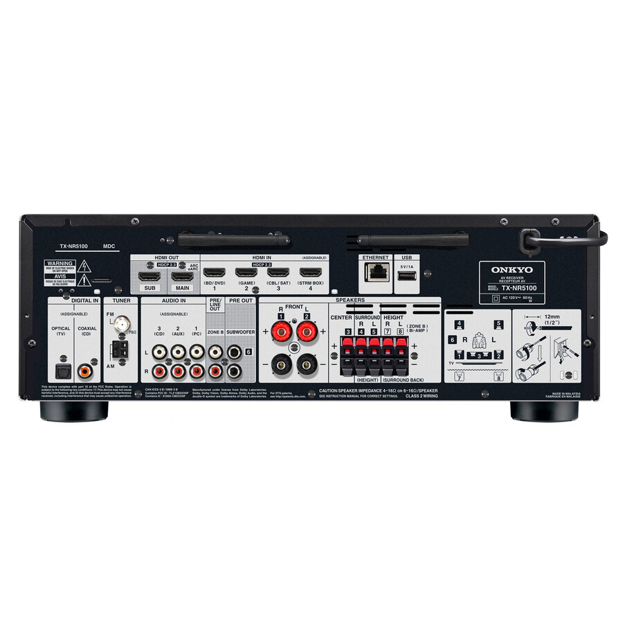 receptor av onkyo tx-nr5100 de 7.2 canales 8k