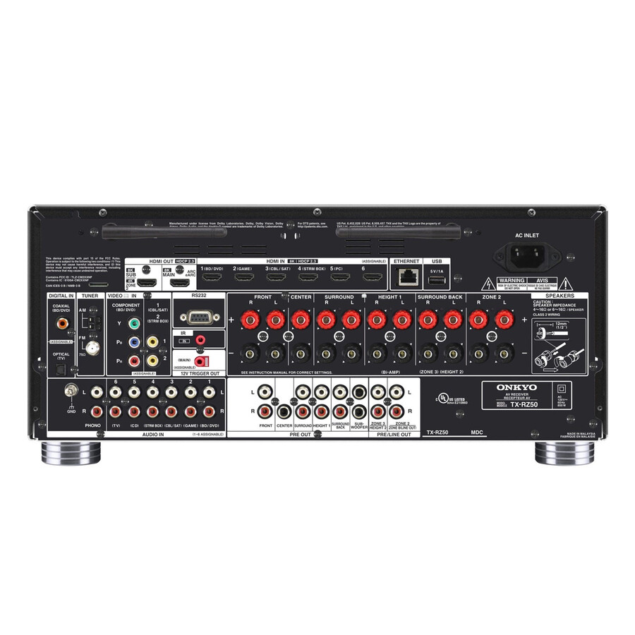 receptor av onkyo tx-rz50 de 9.2 canales con certificación thx
